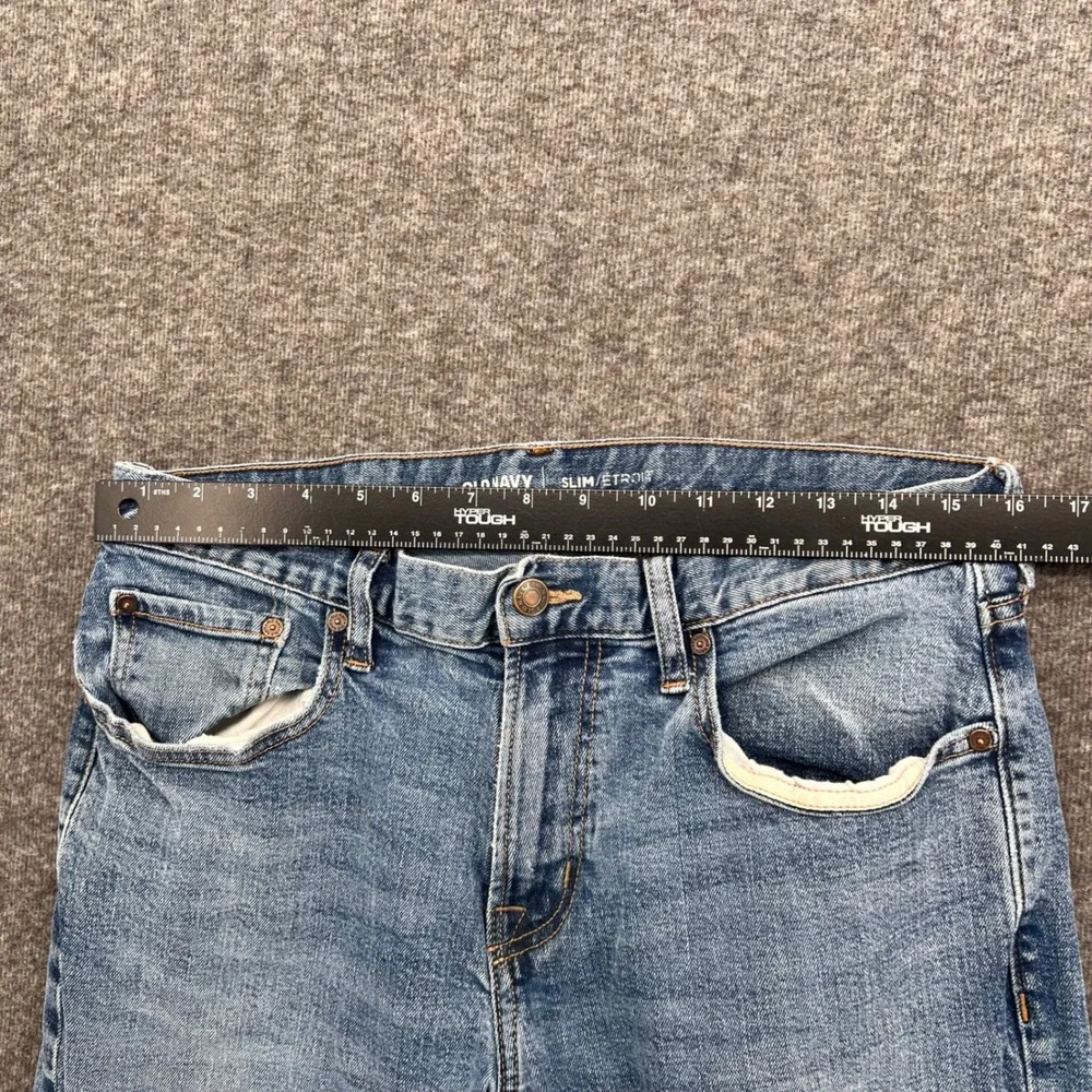 Old Navy Slim Fit Medium Wash 33 Blue Denim Jeans Mens Work  Unisex Casual Pants